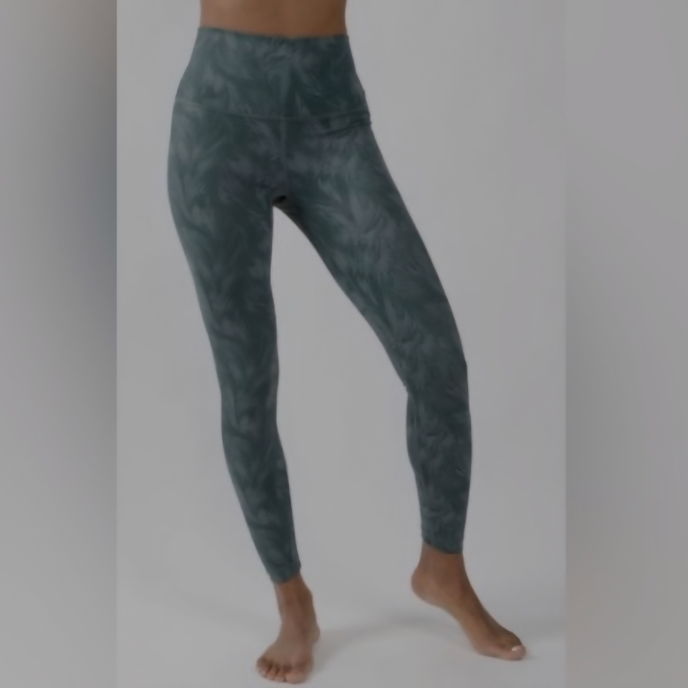 90 Degree Feather Palm Tree Ankle Legging Color:Sage Size XS